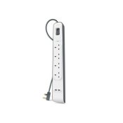 Ellist 4 Tomas-uttag med brytare Belkin BSV401VF2M USB x 2 (2 m)