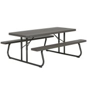 Fllbord Lifetime Tr Brun Picknick Stl Plast 183 x 74 x 145 cm