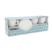 Set med koppar och fat Luminarc Trianon (6 pcs) Vit Glas 220 ml