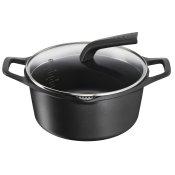 Kastrull med lock Tefal E2494644 Svart  24 cm