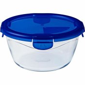 Behllare fr matkonservering Pyrex Bl Transparent Rund 1,6 L (