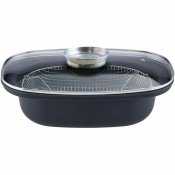 Stekpanna med Korg GSW 414593 Svart Glas Rostfritt stl Emaljera