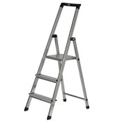 Hoppvikbar trappstege, 3 steg Krause 126214 Silvrig Aluminium