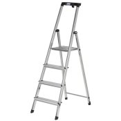 Hoppvikbar trappstege, 4 steg Krause 126320 Svart Silvrig Alumin