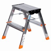 Hoppvikbar trappstege, 2 steg Krause 130020 Silvrig Aluminium
