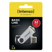 USB-minne INTENSO 3503480 32 GB Nyckelkedja Svart Svart/Silvrig