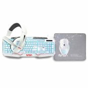 Tangentbord och Mus NASA ANDROMEDA4IN1-W Vit Multicolour Qwerty