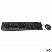 Tr�dl�st Tangentbord och Mus Logitech DESKTOP MK270 Svart Qwerty