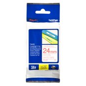 Laminerat Band till Etikettskrivare Brother TZE252 Rojo/Blanco 2