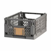 Set med stapelbara frvaringsldor 33 x 24,5 x 15 cm Mrkgr
