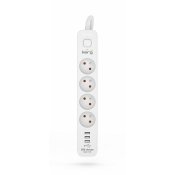 Ellist 4 Tomas-uttag med brytare Kerg M02414 (3 m)