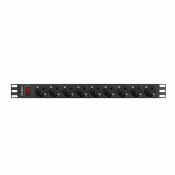 Frgreningslist 9 Tomas med Brytare Lanberg PDU-09F-0300-BK 220-