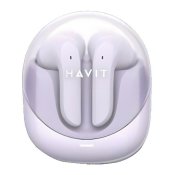 Trdlsa hrlurar med laddningsetui Havit Modern Buds Violett