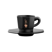 Set med kaffekoppar Bialetti 700000671 Svart Porslin 75 ml