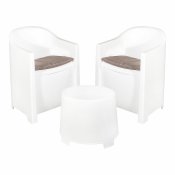 Set med bord och 2 ftljer IPAE Progarden Luna sluc06bg Vit Tr