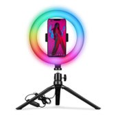 Selfie -ringljus med stativ och fjrrkontroll Celly CLICKRINGRGB