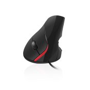Optisk Mus Ergonomisk Ewent EW3156 1000 dpi USB Svart Svart/Rd