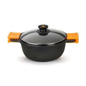 Kastrull med glaslock BRA A270328 5,7 L ( 28 cm) Svart Metall A