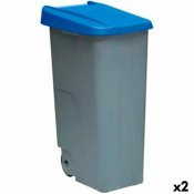 Papperskorg p hjul Denox 110 L Bl 58 x 41 x 89 cm