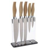 Set med kksknivar och hllare Quid Baobab (5 pcs) Brun Metall