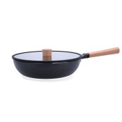 Gryta med lock Quid Naturalia Svart Metall 28 cm Med lock Grytor