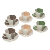 Set med koppar och fat Versa Clara Keramik 9 x 6,5 x 9 cm