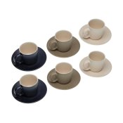Set om 6 tekoppar med fat Versa Tashi Stengods 8,3 x 7,8 x 8,3 c