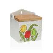 Saltkar med lock Versa Keramik Bambu Dolomite Tulpan 10 x 12,5 x