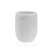 Tandborsthllare Versa Palm Vit Harts 7 x 9 x 7 cm