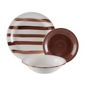 Matservis Versa Ligia Brun 26,5 x 26,5 cm 18 Delar