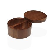 Saltkar med lock Versa Bambu Akaciatr 11,7 x 6,8 x 11,7 cm