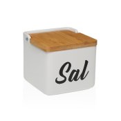 Saltkar med lock Versa Sal Vit Keramik 12,2 x 11,5 x 12,2 cm