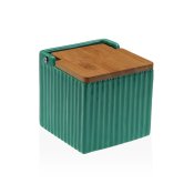 Saltkar med lock Versa Grn Keramik Bambu Dolomite 11 x 11 x 11