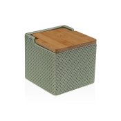 Saltkar med lock Versa Grn Keramik Bambu Dolomite 11 x 11 x 11
