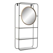 Badrumshyllor DKD Home Decor Glas Svart Metall (32 x 12 x 65 cm)