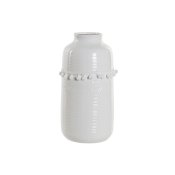 Vas DKD Home Decor Vit Stengods Tofs 12 x 12 x 24 cm