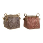 Korg DKD Home Decor Naturell Rd Bl Naturliga fibrer (31 x 31 x
