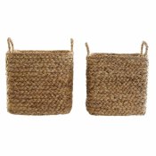 Korg - set DKD Home Decor Brun Naturell Rusar (2 Delar)
