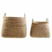 Korg - set DKD Home Decor 44 x 44 x 45 cm Naturell Brun Boho