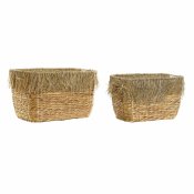 Korg - set DKD Home Decor Brun Multicolour Naturell Frans 40 x 3