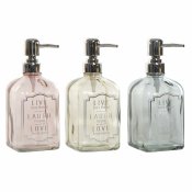 Tvldispenser DKD Home Decor Gr Rosa Gyllene Silvrig Glas Plast