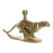 Kandelaber DKD Home Decor Gyllene Harts Aluminium Leopard Tropis
