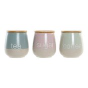 Burk DKD Home Decor Bl Grn Rosa 10 x 10 x 16 cm (3 antal)