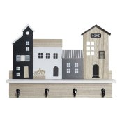 Bokhylla DKD Home Decor Kapphngare 39 x 9 x 27 cm Svart Brun Vi