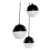 Taklampa DKD Home Decor Vit Svart Metall Glas 220 V (40 x 40 x 8