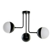Taklampa DKD Home Decor Vit Svart Metall Glas 220 V 50 W (61 x 5