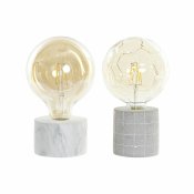 Bordslampa DKD Home Decor Vit Gr Gyllene Cement 12 x 12 x 22 cm