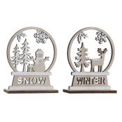 Julgranskula DKD Home Decor Tr Ren (12 x 4 x 15 cm) (2 antal)