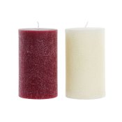 Ljus DKD Home Decor Vit Rd Jul 9 x 9 x 15 cm (2 antal)