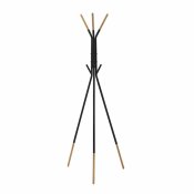 Hattstll DKD Home Decor Svart Naturell Stl Plast Loft 65 x 65